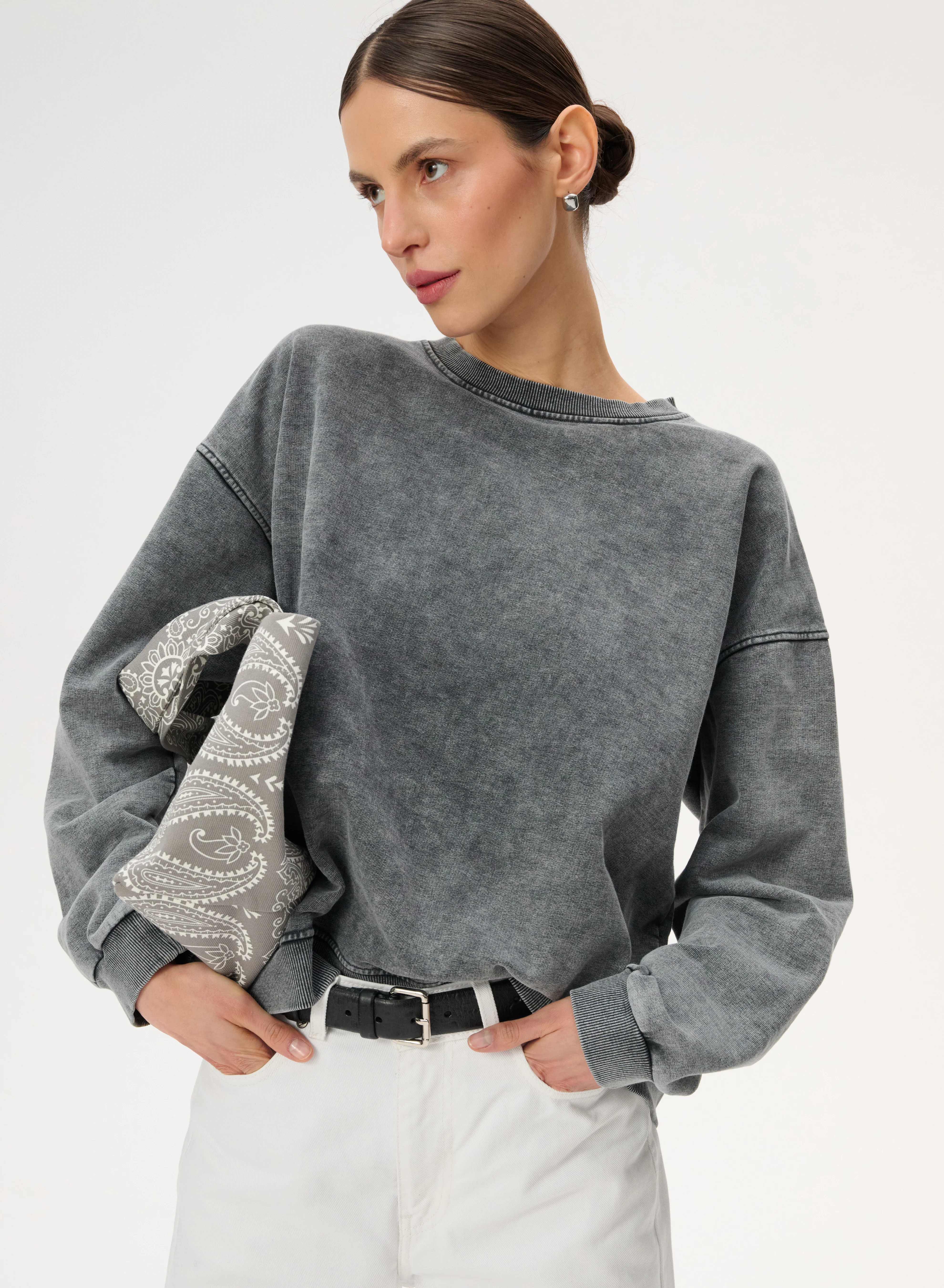 Bluza z bawełny z nadrukiem bandany - Ben - Image 3