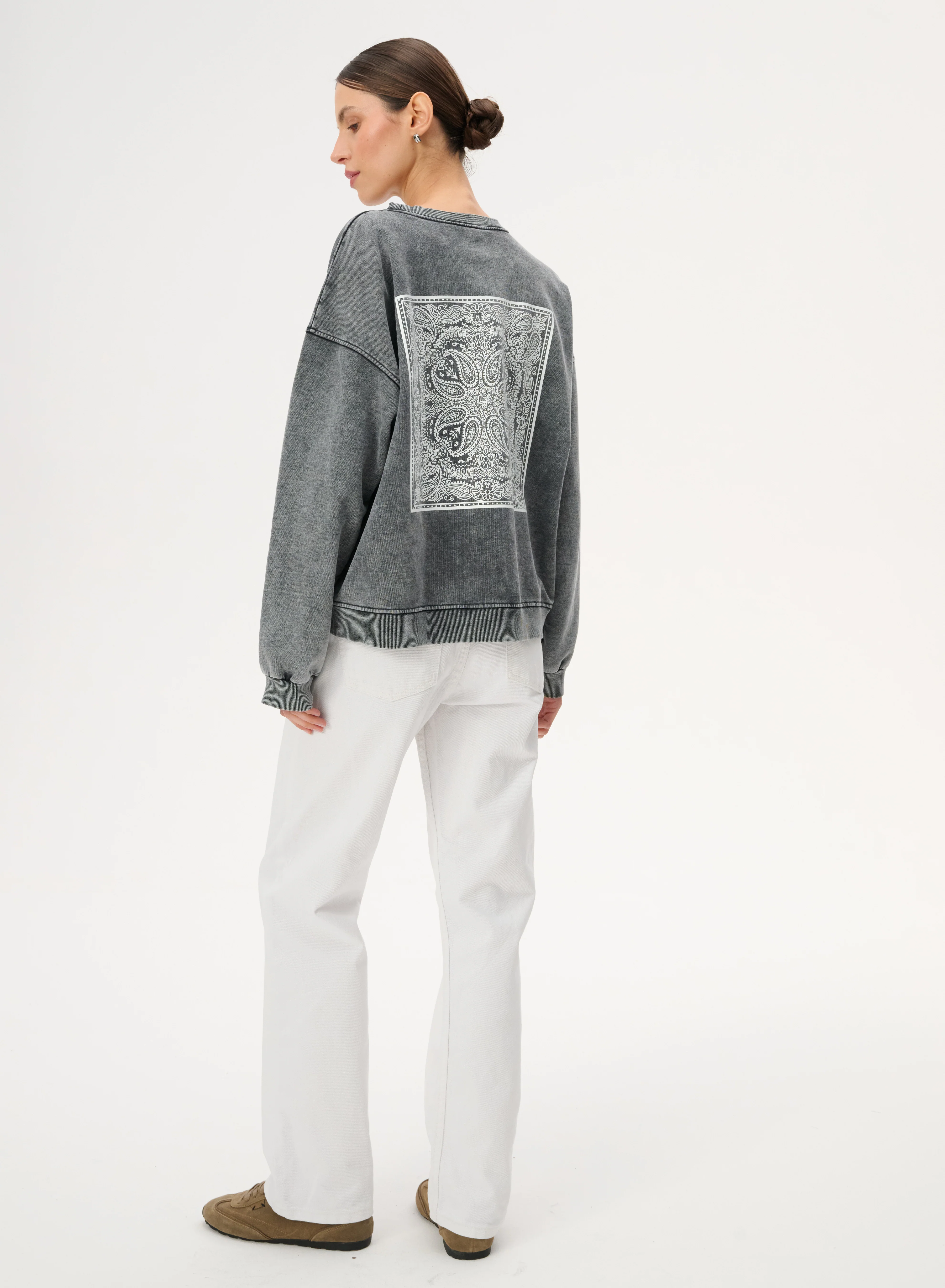 Bluza z bawełny z nadrukiem bandany - Ben - Image 4