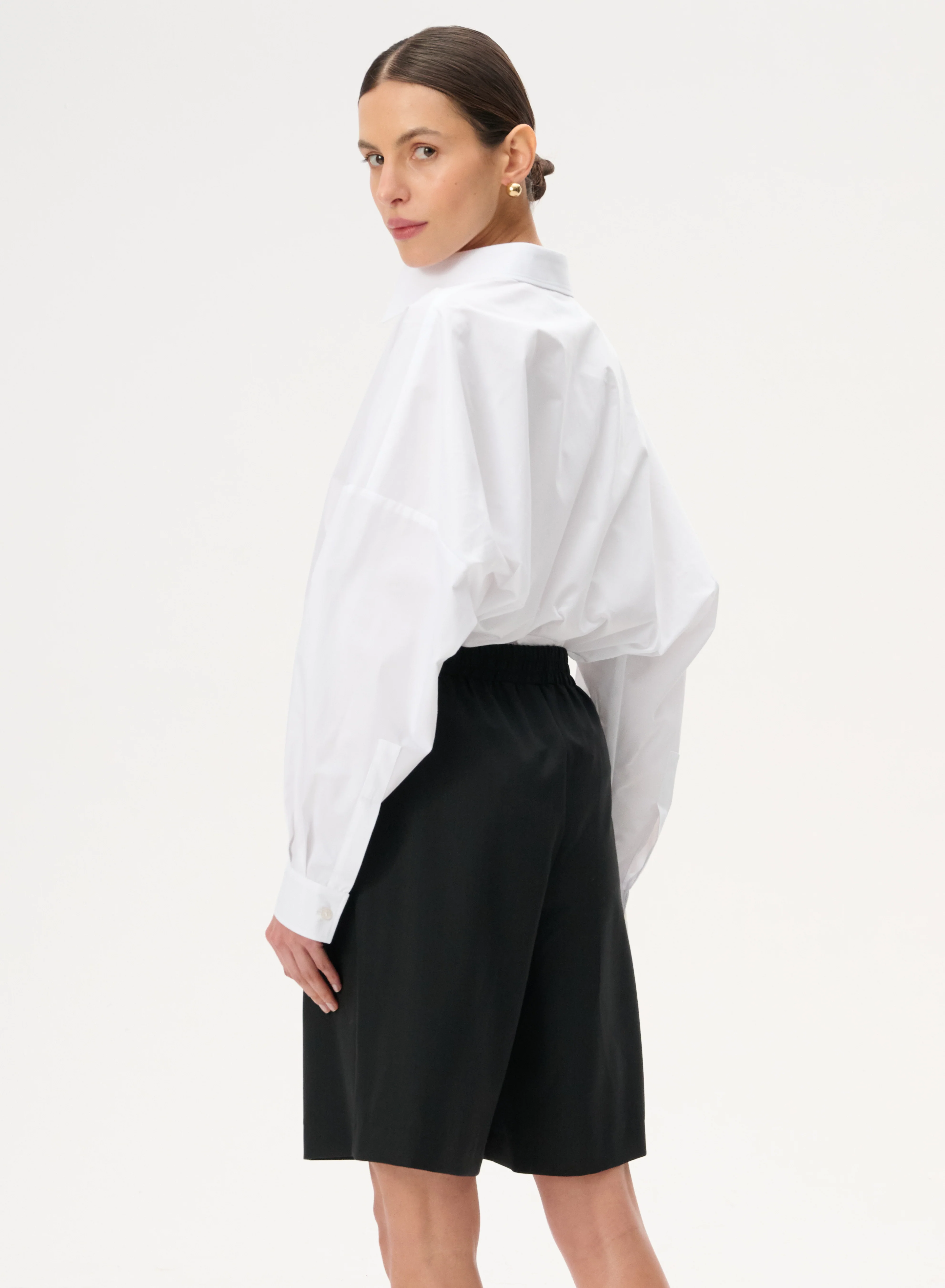 Koszula oversize z bawełny w kolorze białym - Meryl - Image 4
