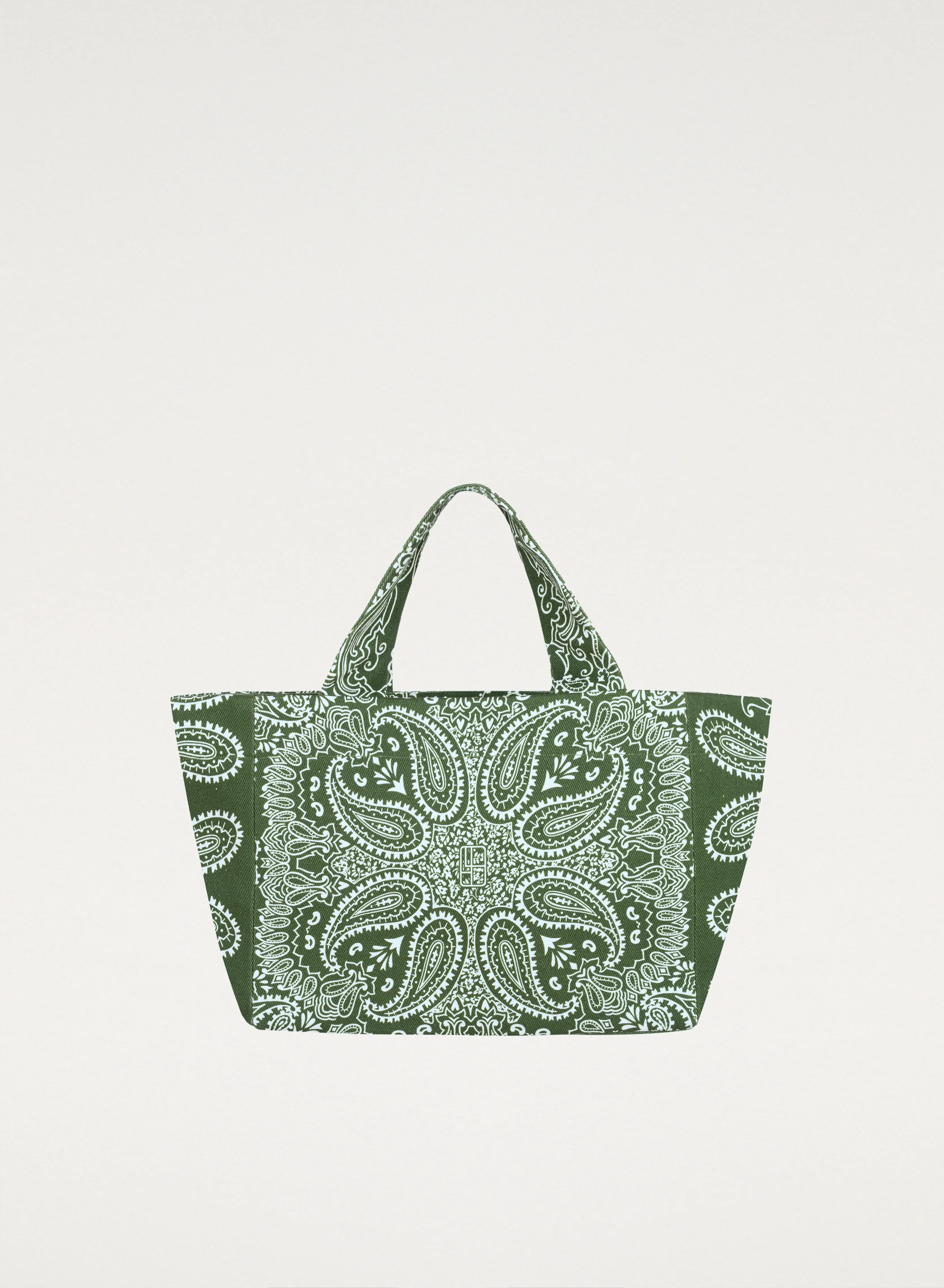 Torba mini typu shopper zielona z printem - Mia - Image 3