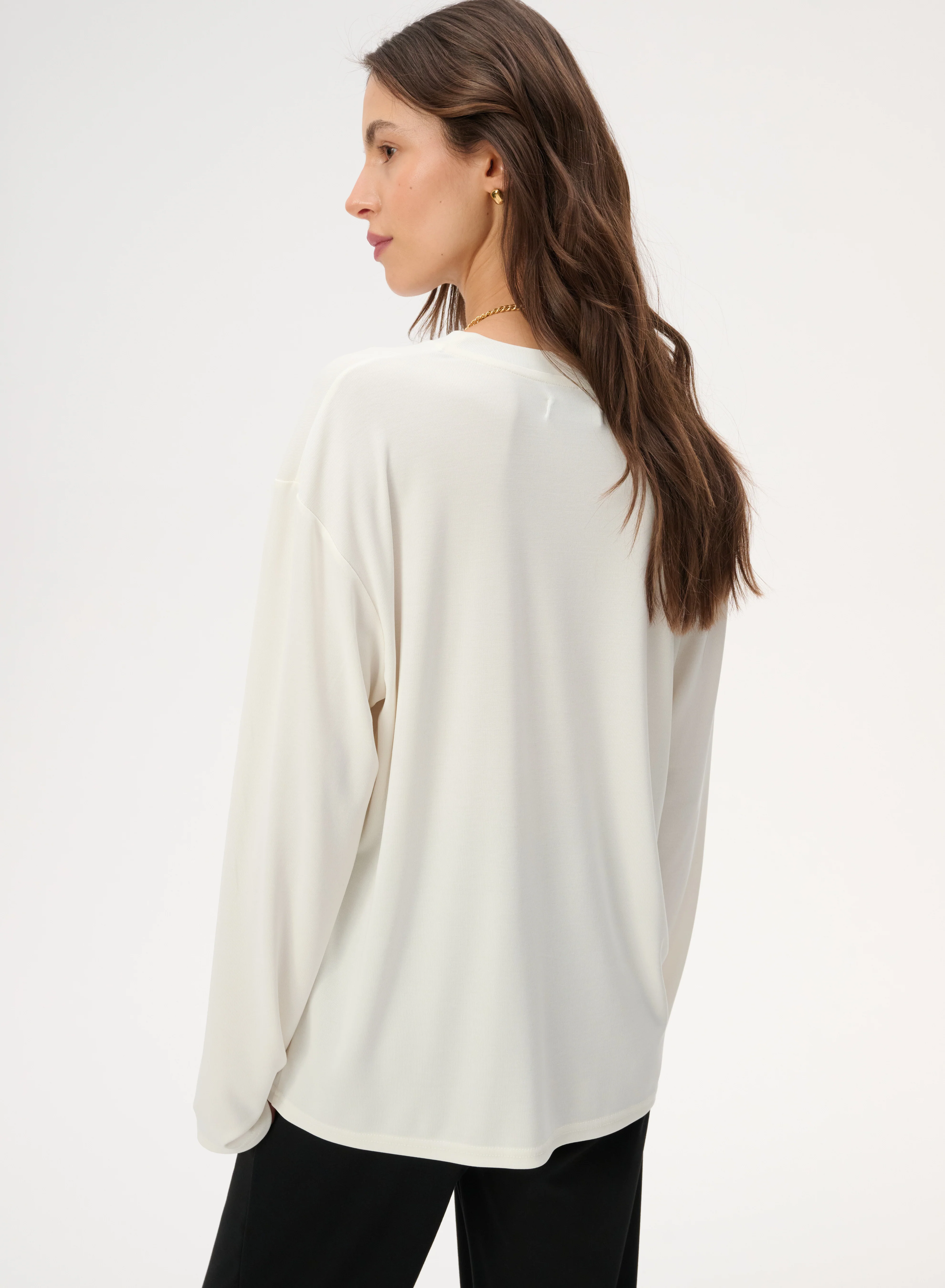Longsleeve z delikatnej dzianiny w kolorze ecru - Anthony - Image 3
