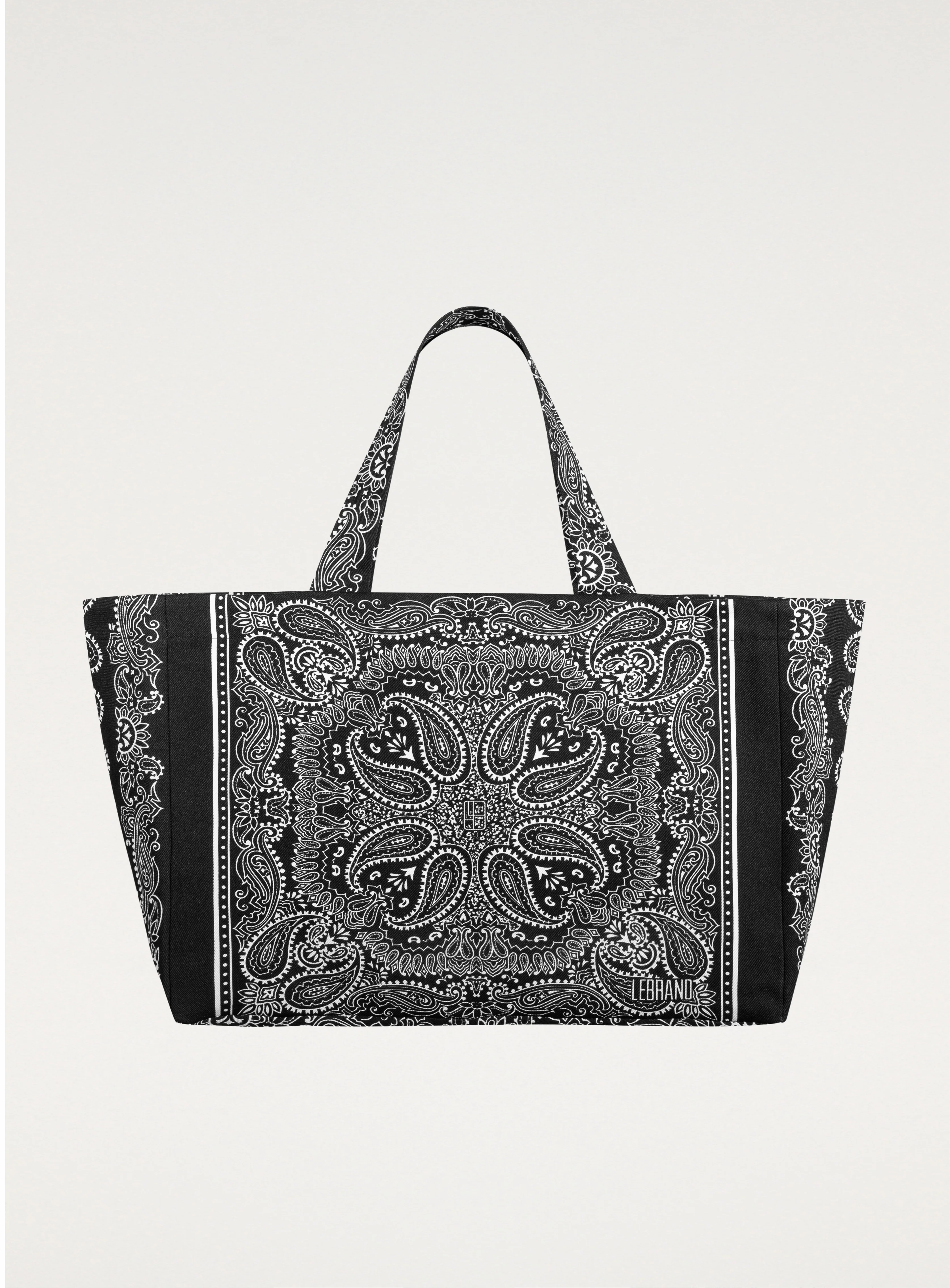 Torba typu shopper z bawełny w kolorze czarnym - Capri - Image 4