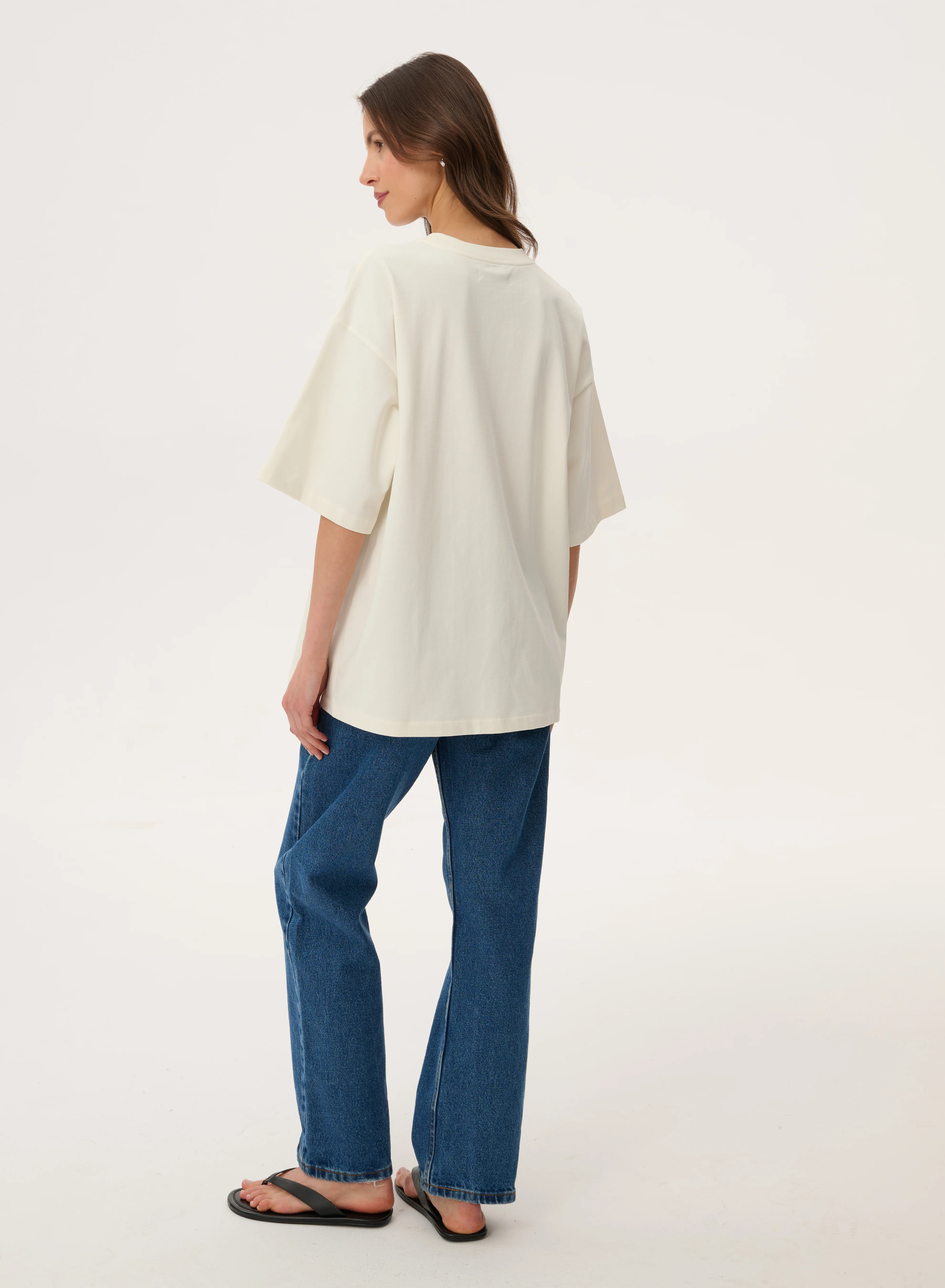 T-shirt oversize z nadrukiem bandany w kolorze ecru - Weston - Image 5