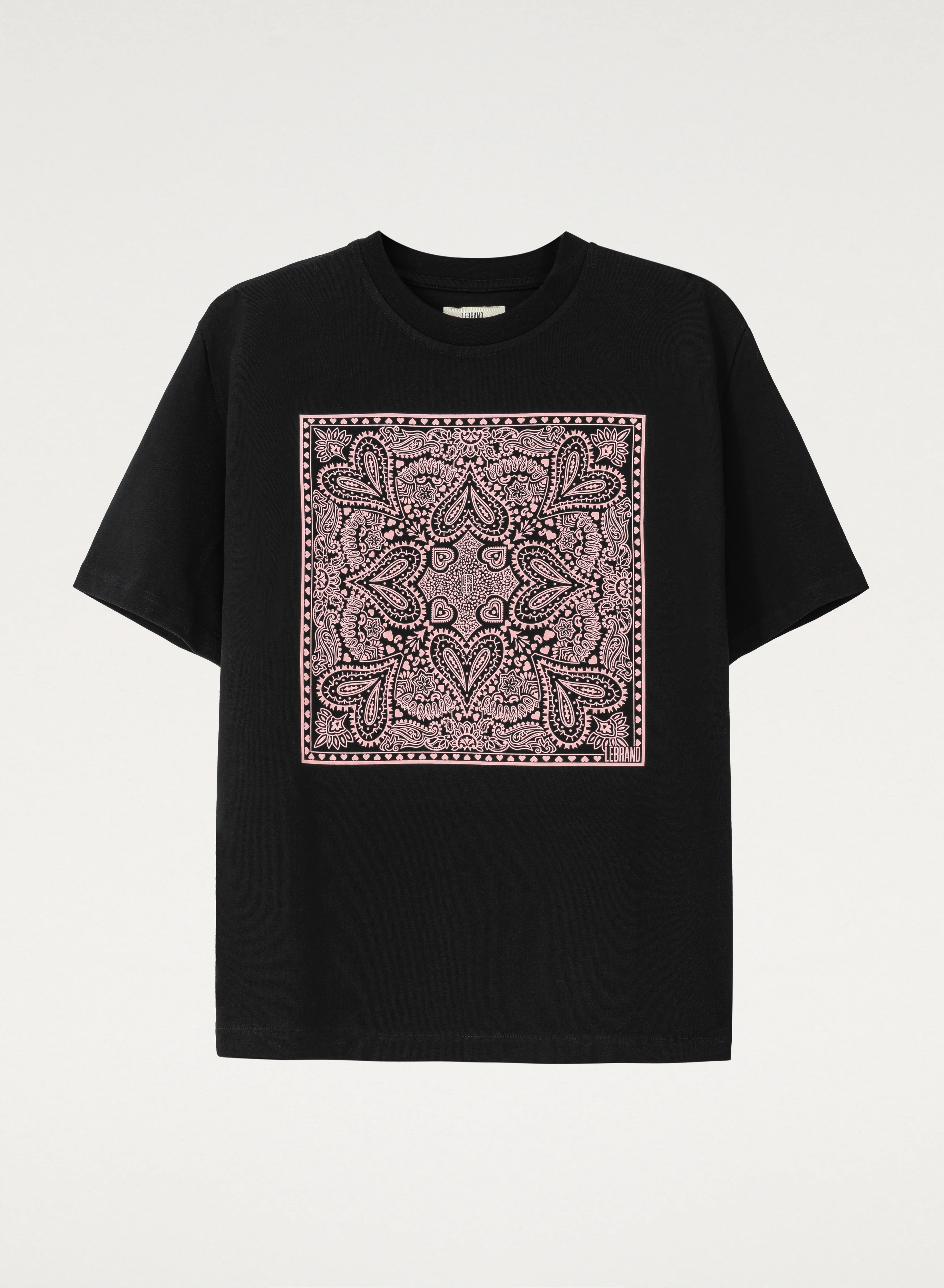 T-shirt z bawełny w kolorze czarnym z nadrukiem - Valentine - Image 3