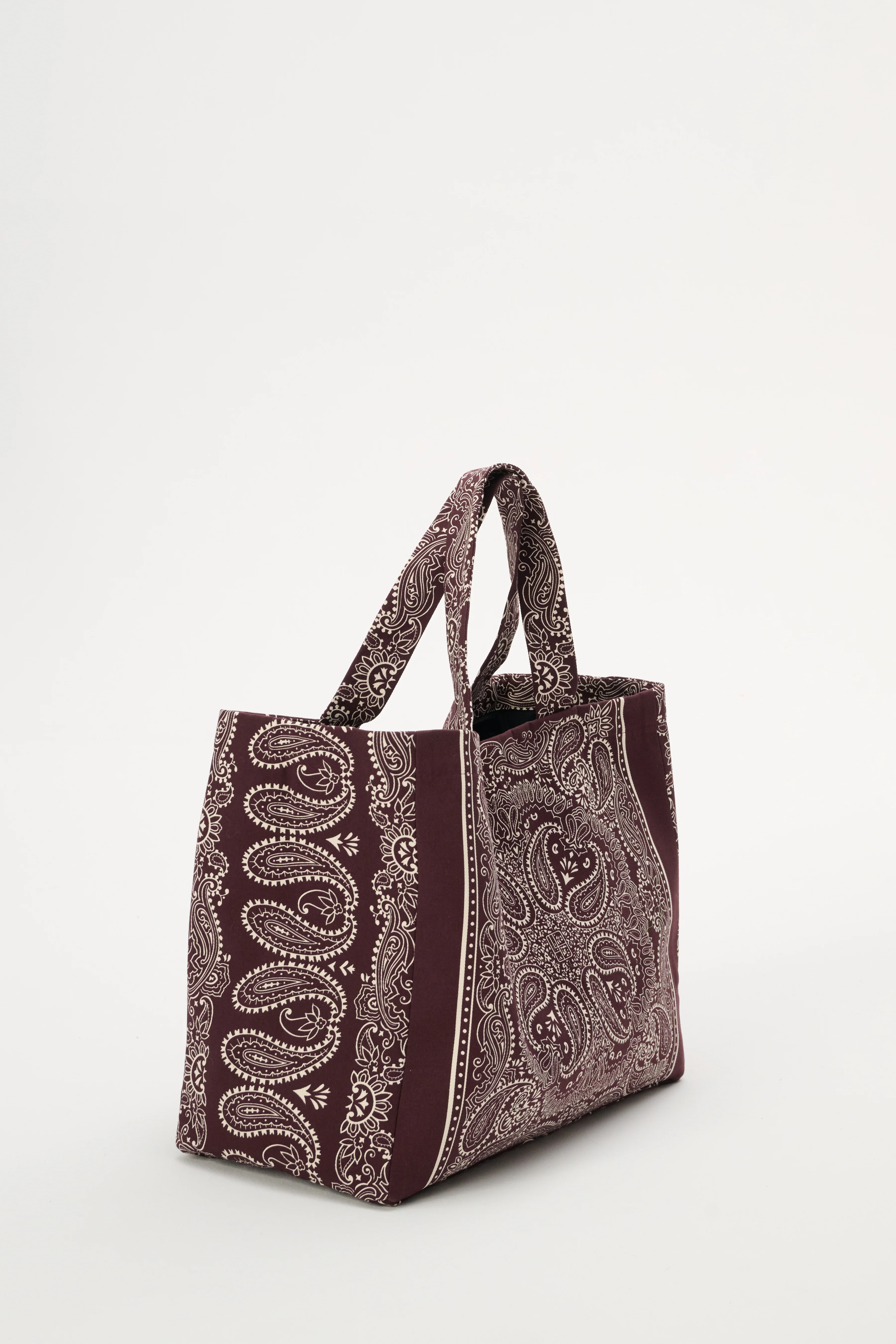 Torba typu shopper z bawełny w kolorze burgundu - Capri - Image 3